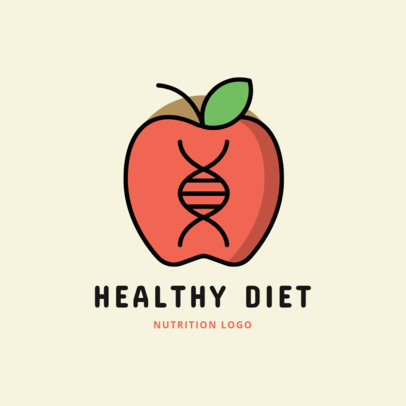 Nutritionist Logo Generator Featuring an Apple's DNA Illustration