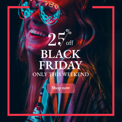 Black Friday Discount Banner Maker with Neon Graphics 362i-1783