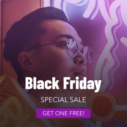 Black Friday Sale Banner Creator Featuring a Fashionable Man 