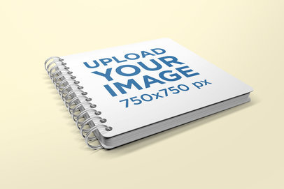 Render Mockup of a Squared Spiral Notebook in a Flat Surface 475-el