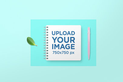 Mockup of a Squared Spiral Notebook in a Minimalistic Setting 476-el