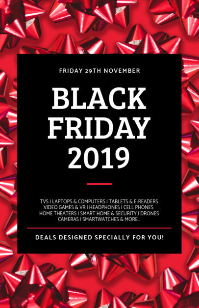 Black Friday Flyer Generator Featuring Gift Ribbons