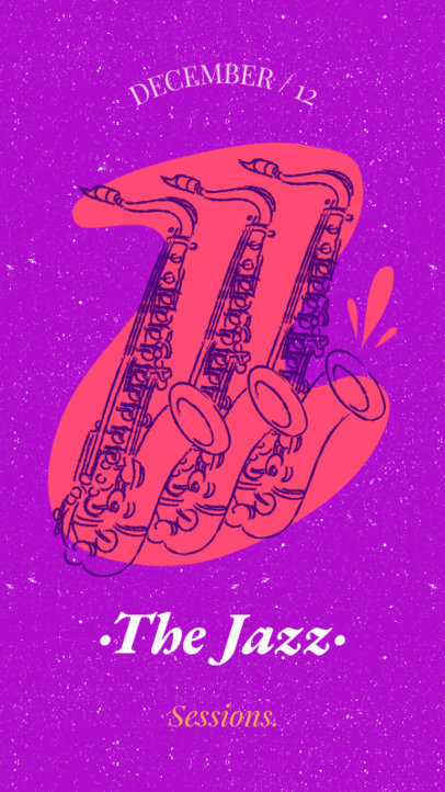 Musician Instagram Story Maker Featuring Multiple Saxophone Clipart