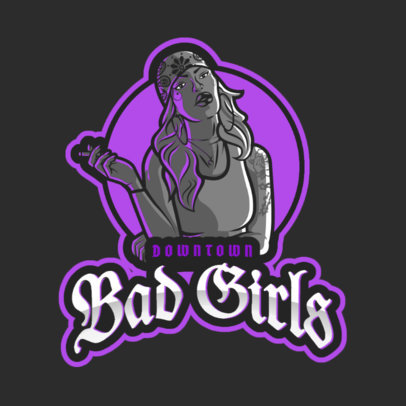 Gaming Logo Maker Featuring a GTA-Inspired Bad Girl Character Illustration