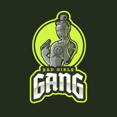Gaming Logo Template with a GTA Style Character Design
