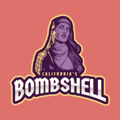 Gaming Logo Maker Featuring a Rebel Woman in Reference to GTA 2507q