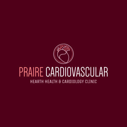Logo Template for a Cardiology Clinic with a Heart Icon