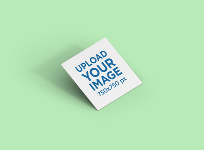 Mockup of a Square Business Card Render with a Customizable Background