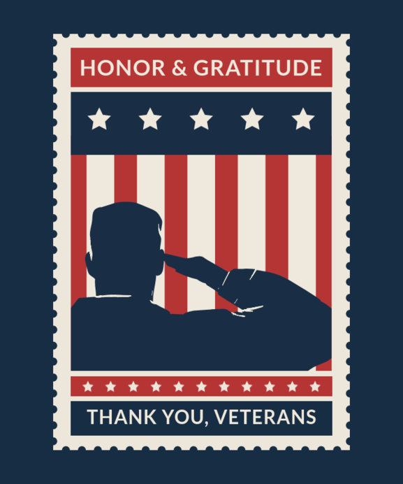 T-Shirt Design Template Honoring Veterans Day