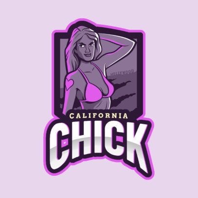 Gaming Logo Maker Featuring a Woman in a Bikini 2507v