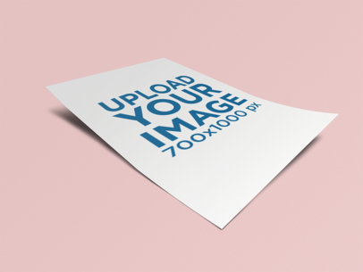 Mockup of an A4/A5 Letterhead Falling Into a Solid Color Surface