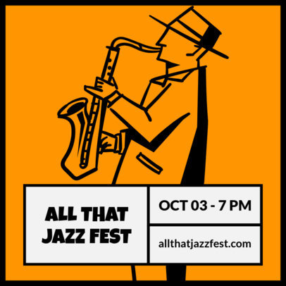 Jazz-Themed Instagram Post Template with a Doodle in the Background