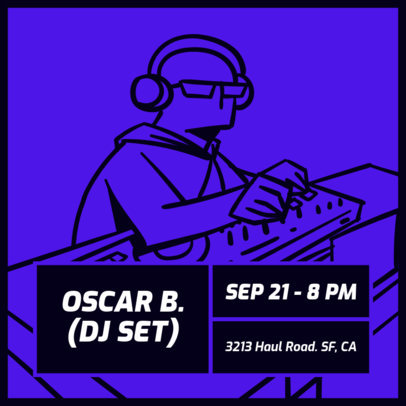 Instagram Post Creator for a Music Event with a Doodle DJ