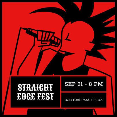 Music Instagram Post Template with and Edgy Doodle Character