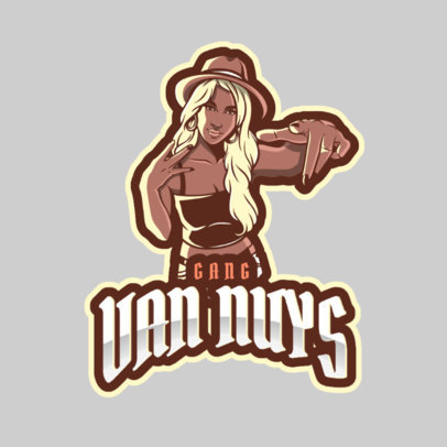 Gaming Logo Generator Featuring a Female Character Inspired in GTA