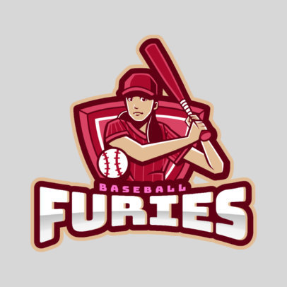 Logo Template for a Female Baseball Team 