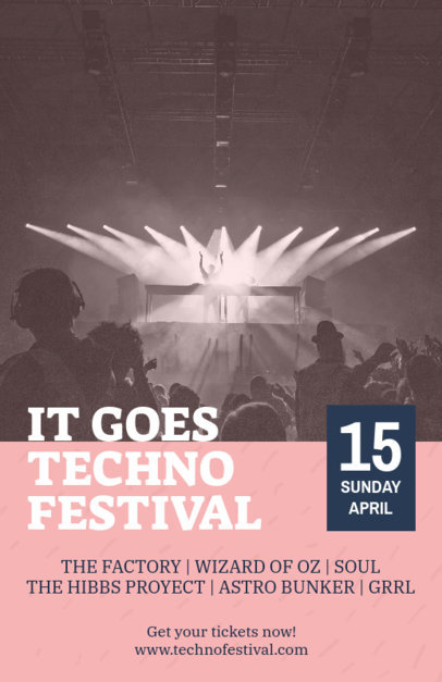  Music Flyer Maker for a Techno Festival
