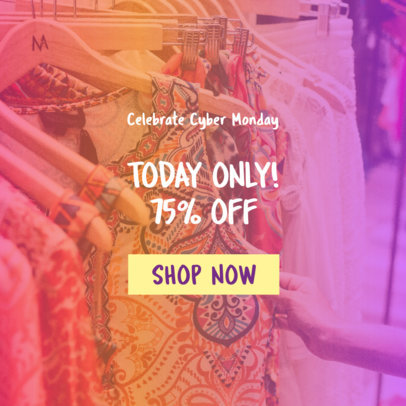 Cyber Monday Ad Banner Template for a Fashion Store