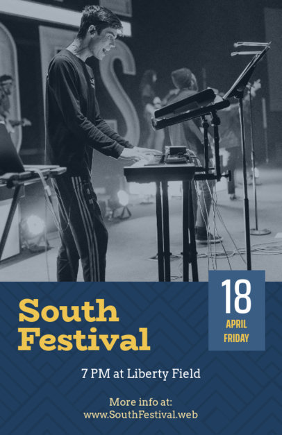 Music-Themed Flyer Maker with a Musician in the Background