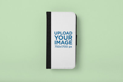 Mockup of a Wallet Case for iPhone X on a Flat Surface 29238