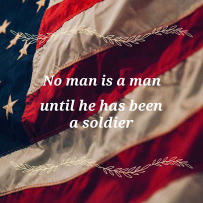 Veterans Day Quote Social Media Post Template Featuring an American Flag 16613f 1801
