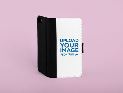 iPhone 7 Plus Wallet Case Mockup Featuring a Customizable Background 29219