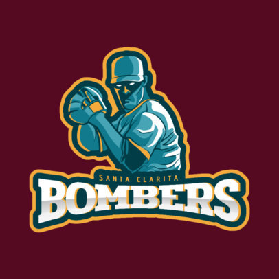 Sports Logo Maker Featuring a Baseball Pitcher Clipart