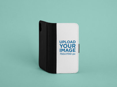 Mockup of a Standing Wallet Case for an iPhone X 29243