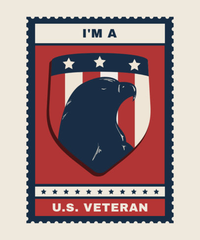 Veterans Day T-Shirt Design Maker Featuring an American Eagle Illustration