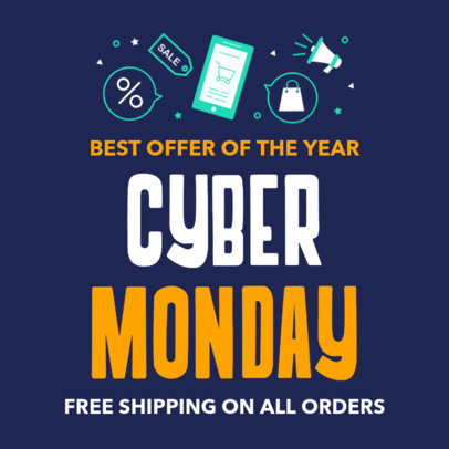 Facebook Post Template for a Cyber Monday Sale