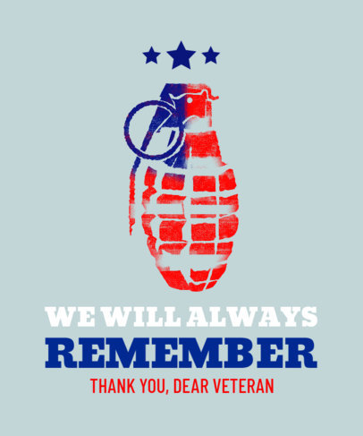 T-Shirt Design Maker with a Grenade Clipart for a Veterans Day
