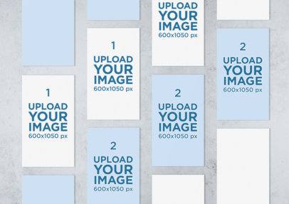 Mockup of Several Business Cards Aligned over a Grey Stone Surface 644-el