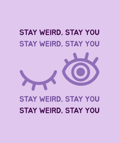 Inspirational Quote T-Shirt Design Maker with Abstract Eyes Clipart