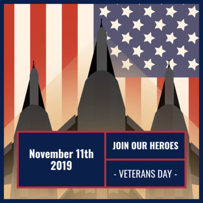 Instagram Post Design Template with a Veteran's Day Theme