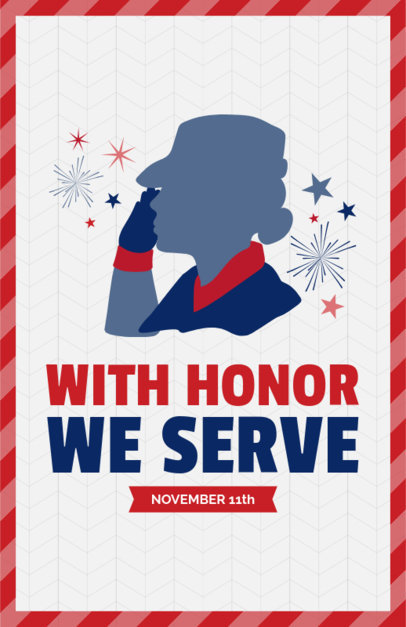 Veterans Day Flyer Generator Featuring a Saluting Soldier Woman Graphic