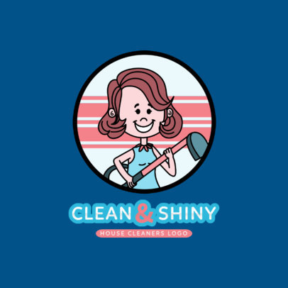 Logo Template for a Carpet  Cleaning Service with a Female Character