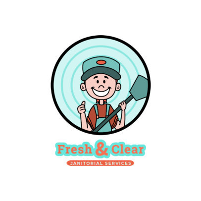 Carpet Cleaning Services Logo Template Featuring a Happy Worker