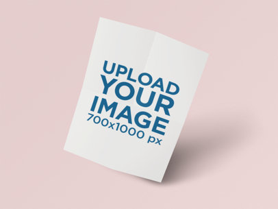 Letterhead Mockup of an Unfolded Paper on a Color-Custom Backdrop