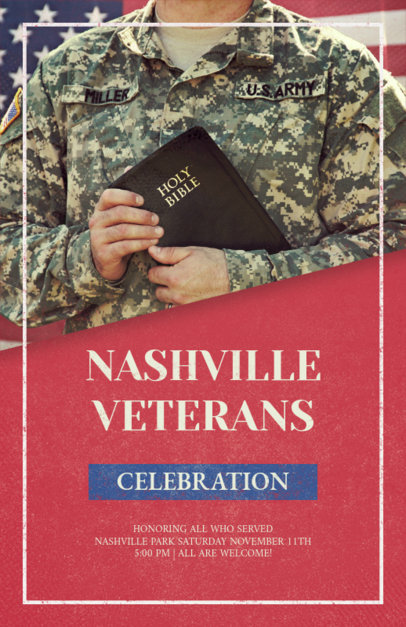 Veterans Day Flyer Maker Featuring a Soldier Picture
