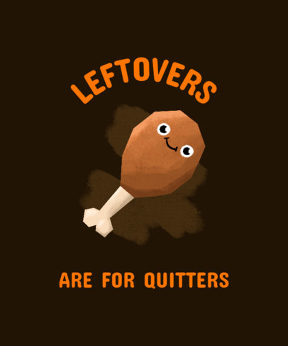 T-Shirt Design Maker with a Kawaii Turkey Leg 