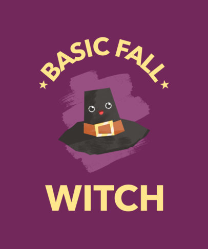 Halloween T-Shirt Design Maker with a Kawaii Witch Hat 