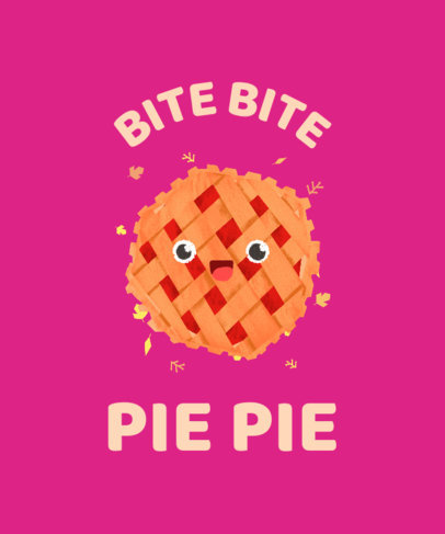 T-Shirt Design Generator Featuring a Smiling Kawaii Pie 