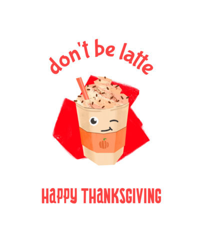 Thanksgiving T-Shirt Design Maker with a Pumpkin Latte 