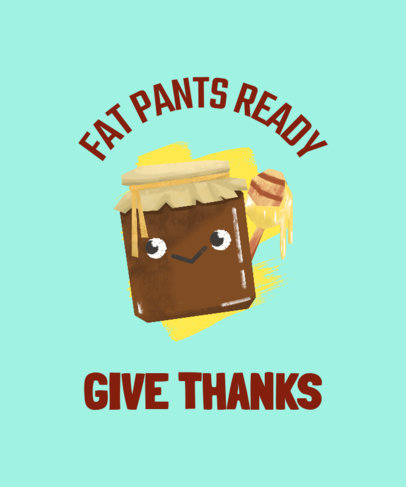 Thanksgiving T-Shirt Design Template with a Graphic of a Honey Jar 