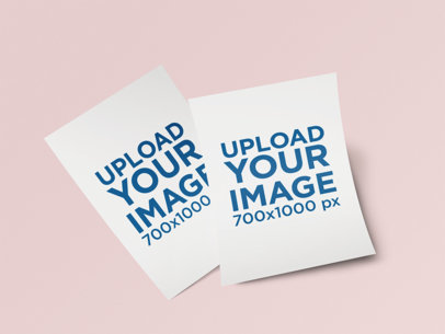  Mockup of Two Letterheads Overlapping on a Plain Backdrop 352-el