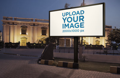 Billboard Mockup Featuring a Luxurious Building at Night 370-el