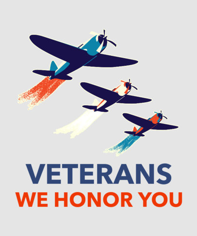 T-Shirt Design Creator for Veterans Day Featuring Military Planes