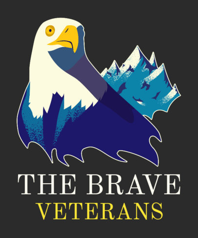 Veterans Day T-Shirt Design Maker with an American Eagle Illustration