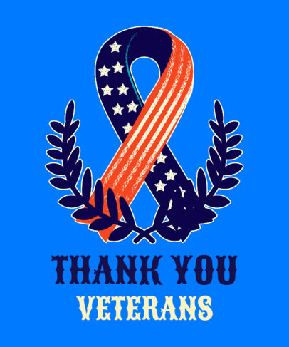 Veterans Day T-Shirt Design Template Featuring a RIP Ribbon with an American Design 1814h
