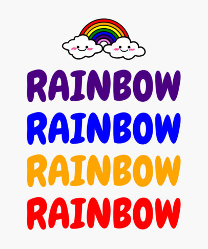Colorful Quote T-Shirt Design Template Featuring a Rainbow Illustration